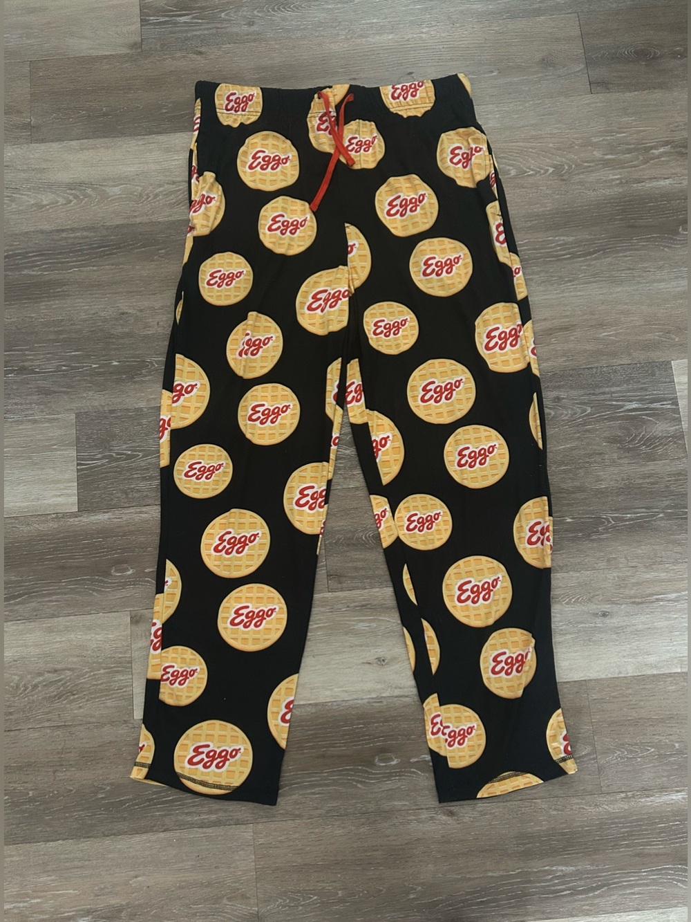 Black Men’s Pajama Bottoms with Waffle Logo